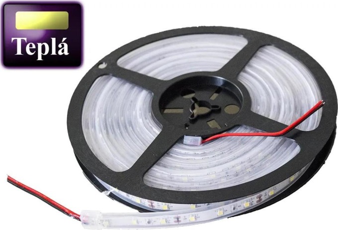 ECOLIGHT LED pásek - SMD 2835 - 5m - 60LED/m - 10,8W/m - IP67 - teplá bílá