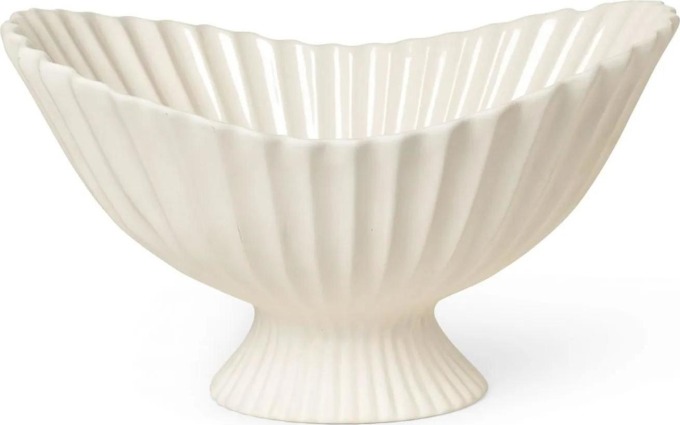 ferm LIVING Designová mísa Fountain Centrepiece Off White, krémová barva, keramika
