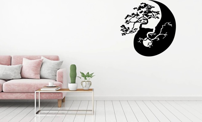 Lepy.cz Samolepka na zeď Bonsaj Velikost (šířka x výška): 60x61cm, Barevná varianta: Mátová zelená