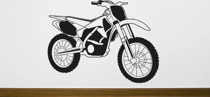 Lepy.cz Samolepka na zeď Krosová motorka Velikost (šířka x výška): l20x89cm, Barevná varianta: Tmavě modrá
