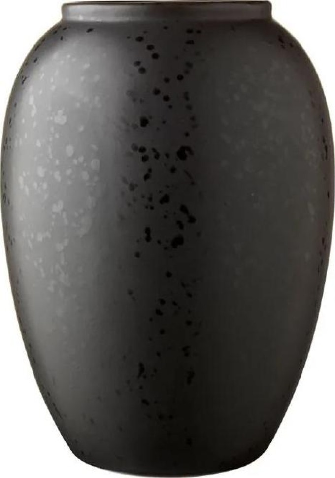 Středně velká černá kameninová váza značky Bitz s matnou glazurou