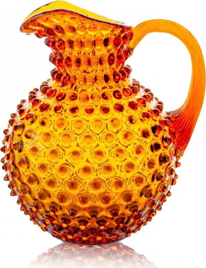 Džbán, Jílek Glassworks, HOBNAIL, Amber, 2 l
