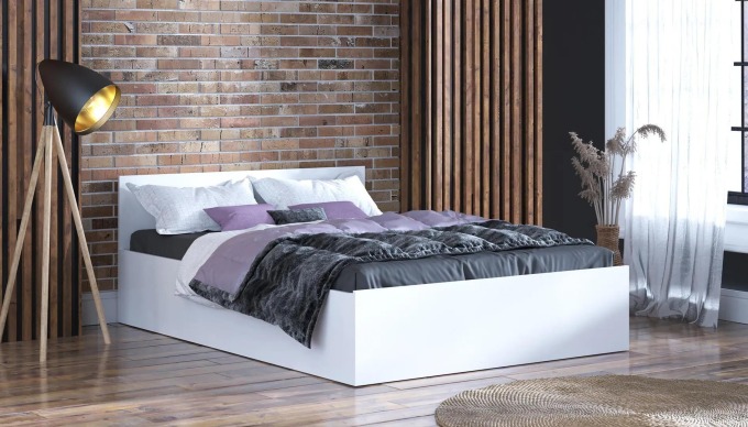 Postel s matrací, roštem a úložným prostorem - BÍLÁ - šíře 120cm: Kvalitní postel s matrací a úložným prostorem ve velikosti 120x200 cm, bílá barva