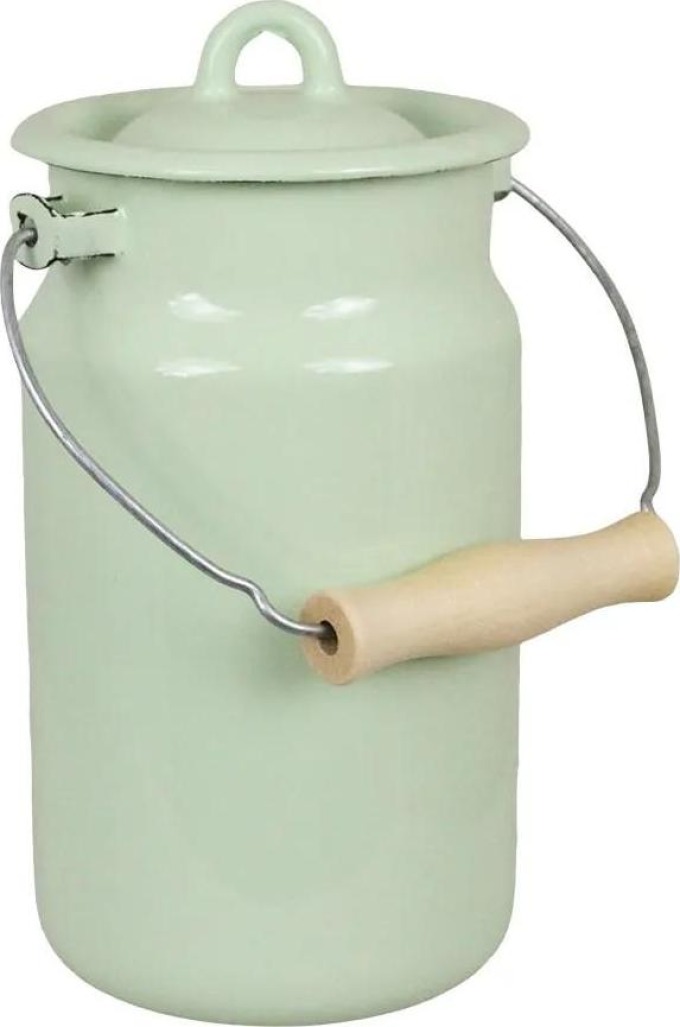 Strömshaga Smaltovaná konev na mléko Emils Green 2 l, zelená barva, smalt