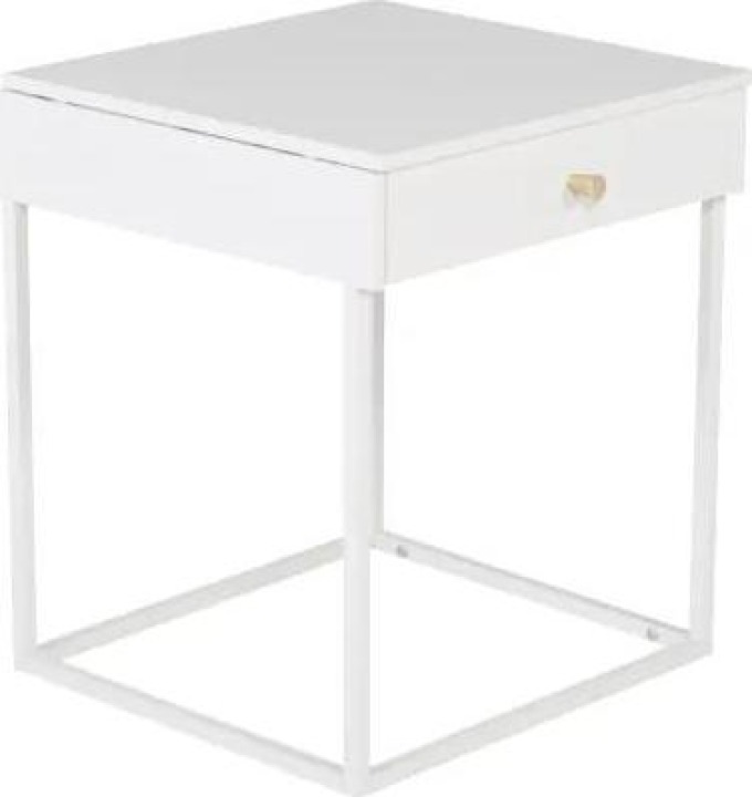 Noční stolek s minimalistickým designem a čistými liniemi v bílé barvě