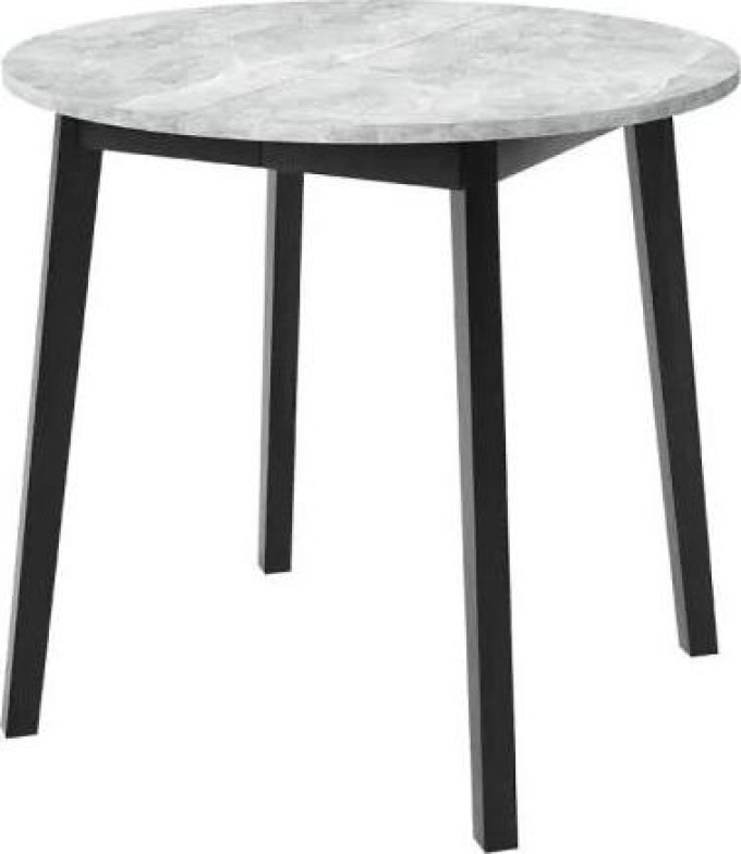 Rozkládací jídelní stůl Kirtore S 90, Barva dřeva: šedý mramor + černá
