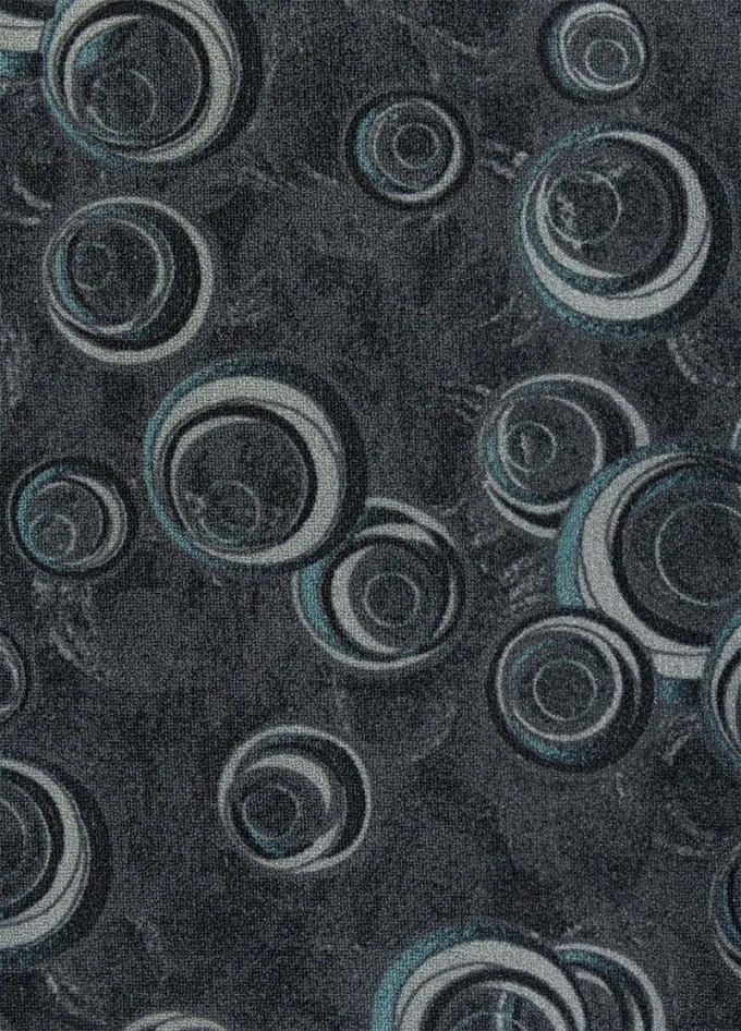 Metrážový koberec DROPS 99, šíře role 500 cm, Šedá, Vícebarevné - Kolekce koberců DROPS s kruhy a geometrickými obrazci, které dodají radost a kreativitu prostoru