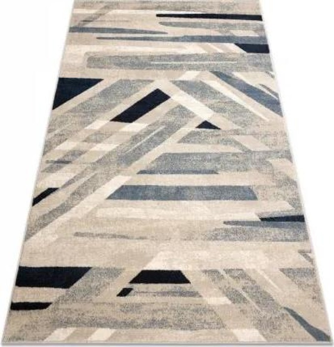 koberec Vlna NAIN Geometrický 7706/51955 béžový / modrý velikost 120x170 cm | krásné koberce cz