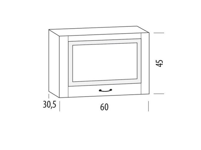 SNOW, horní skříňka 60B/450, korpus bílý, dvířka bílé MDF