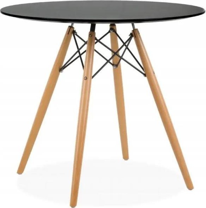Kulatý stůl ANELLO Black 80 cm - moderní a elegantní stůl vhodný jako dekorační nebo kávový stůl s povrchem snadno udržovatelným z MDF desky