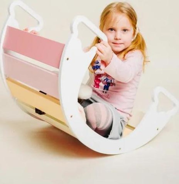 Montessori houpačka Sway Rainbow White Gelato Toddler in Family