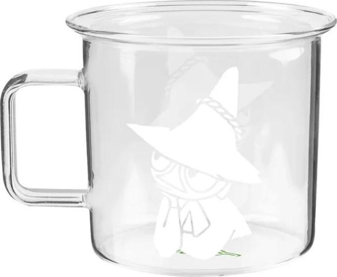 Skleněný hrnek Snufkin 0,35l, bílo-čirý