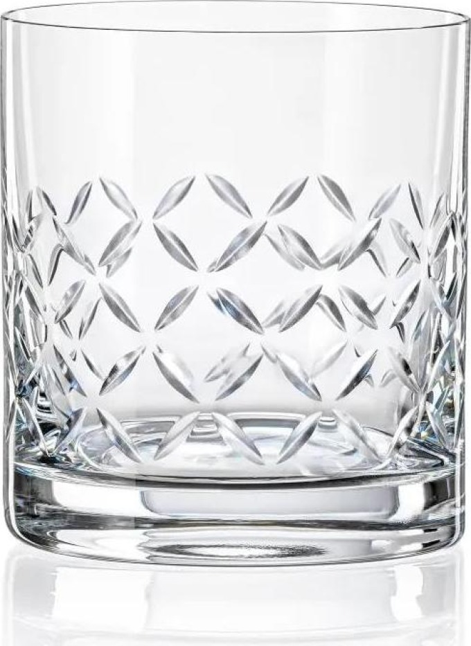 Crystalex - Bohemia Crystal Sklenice na Whisky Barline 280 ml, leštěný brus BR072, 4 ks