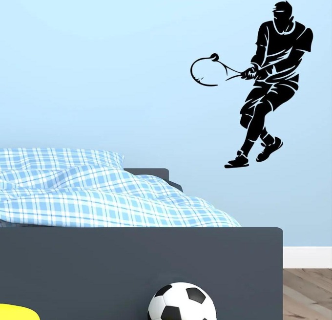 Živá Zeď Samolepka na zeď Tenista Barva: černá