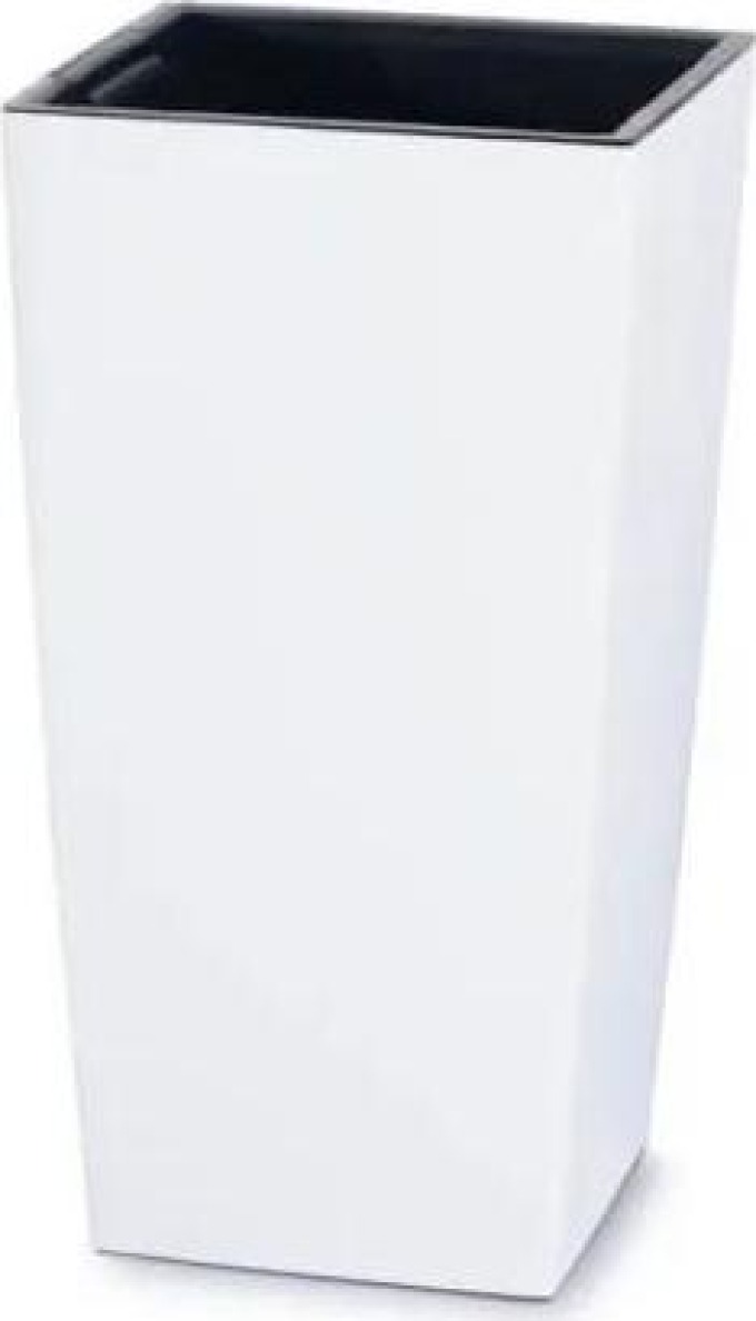 PROSPERPLAST Květináč - URBI SQUARE Rozměr: 19,5x19,5 cm, Barva: bílá