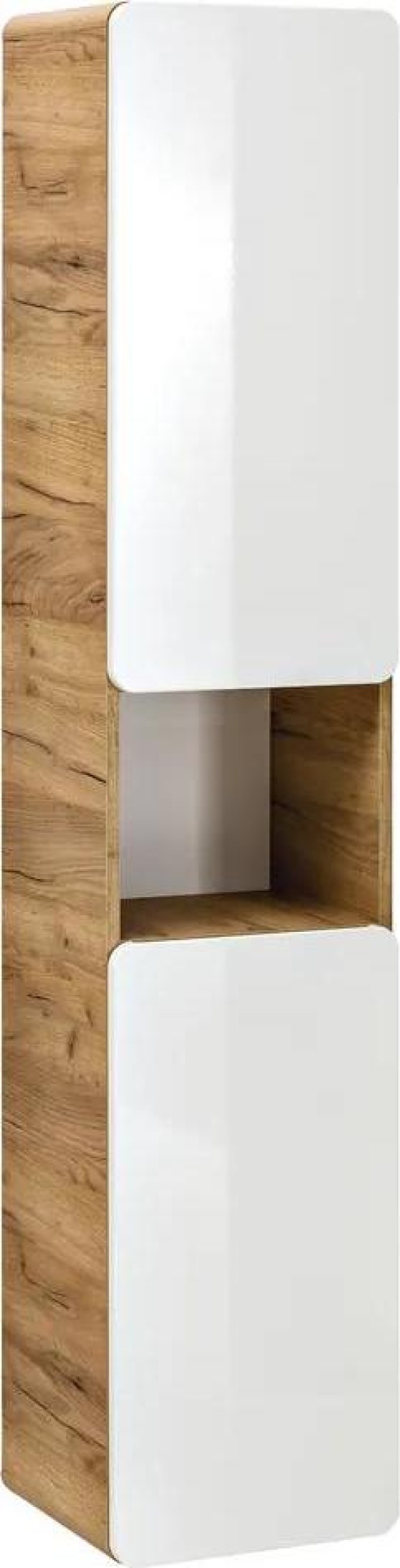 Vysoká koupelnová závěsná skříňka s třemi vyjímatelnými policemi a kvalitním kováním