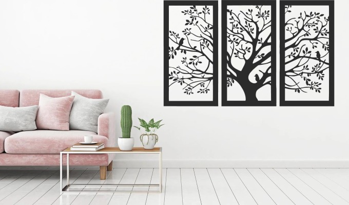 Lepy.cz Samolepka na zeď Strom části Velikost (šířka x výška): 75x46cm, Barevná varianta: Černá