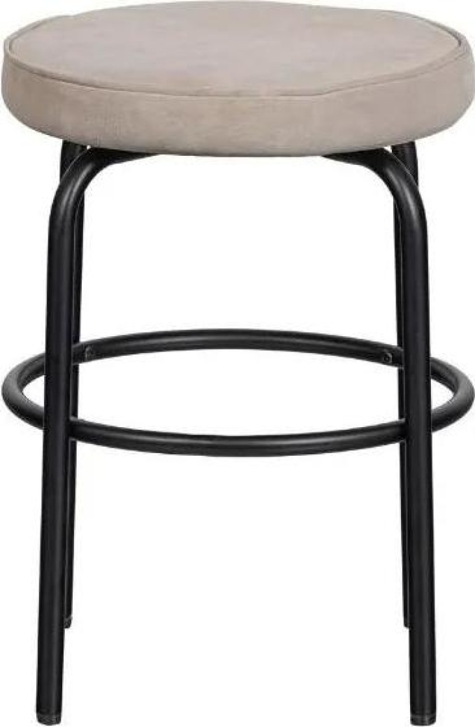 Stylová židle ve tvaru taburetu s kovovým rámem a matnou kůží v hnědé/černé barvě