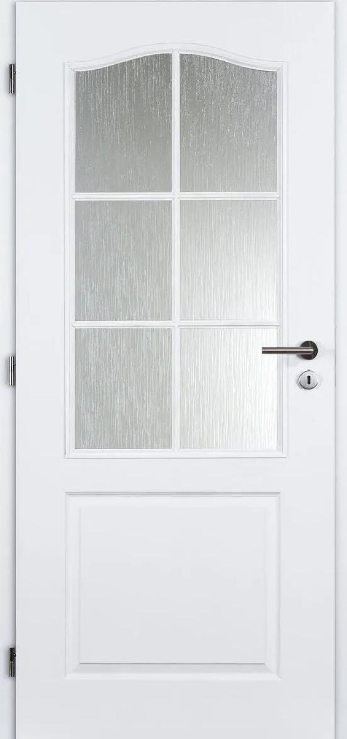 Doornite Socrates Interiérové dveře 80 L, 846 × 1983 mm, lakované, levé, bílé, prosklené