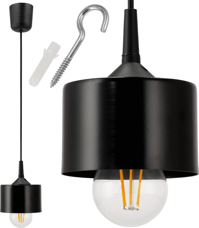 BERGE Závěsná lampa MUG - černá E27
