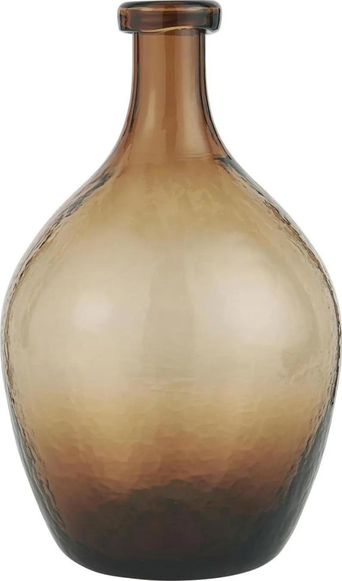 IB LAURSEN Skleněná váza Balloon Brown 28 cm, hnědá barva, sklo