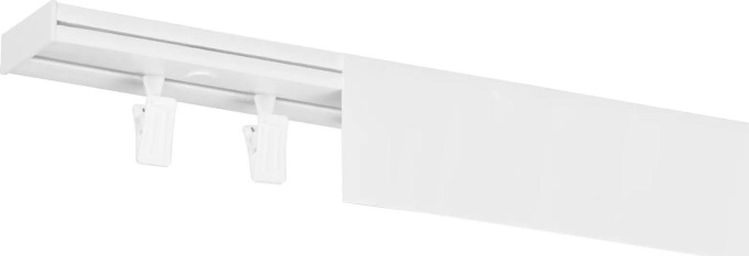Dekodum Stropní kolejnice z PVC jednořadá bílá s krytem Délka: 390 cm, Typ přichycení: žabky