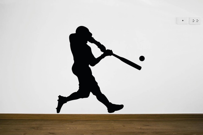 Lepy.cz Samolepka na zeď Baseballista Velikost (šířka x výška): 40x40cm, Barevná varianta: Tyrkysová modrá