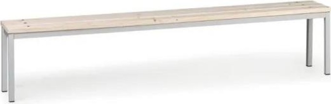 Šatní lavice, sedák - latě, délka 2000 mm, šedá