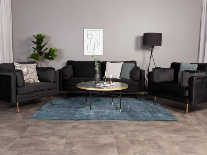 Moderní designová sedací souprava v luxusní černé barvě