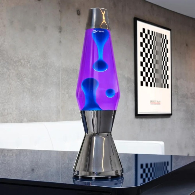 Mathmos Astro, originální lávová lampa, 1x35W, fialová s tyrkysovou lávou, 44cm