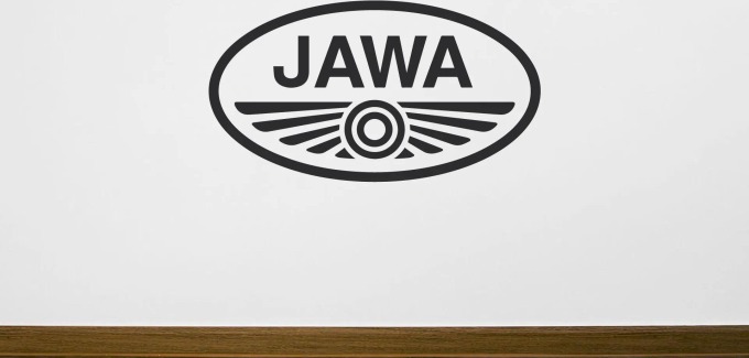 Lepy.cz Samolepka na zeď Jawa - Logo Velikost (šířka x výška): 30x17cm, Barevná varianta: Světle hnědá