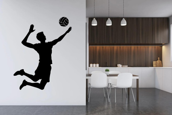 Lepy.cz Samolepka na zeď Volejbalista Velikost (šířka x výška): l15x143cm, Barevná varianta: Světle hnědá
