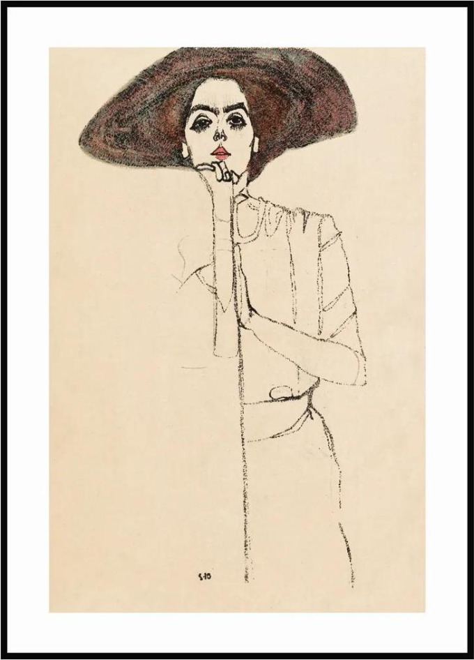 Plakát Egon Schiele - Portrét ženy A4 (21 x 29,7 cm)