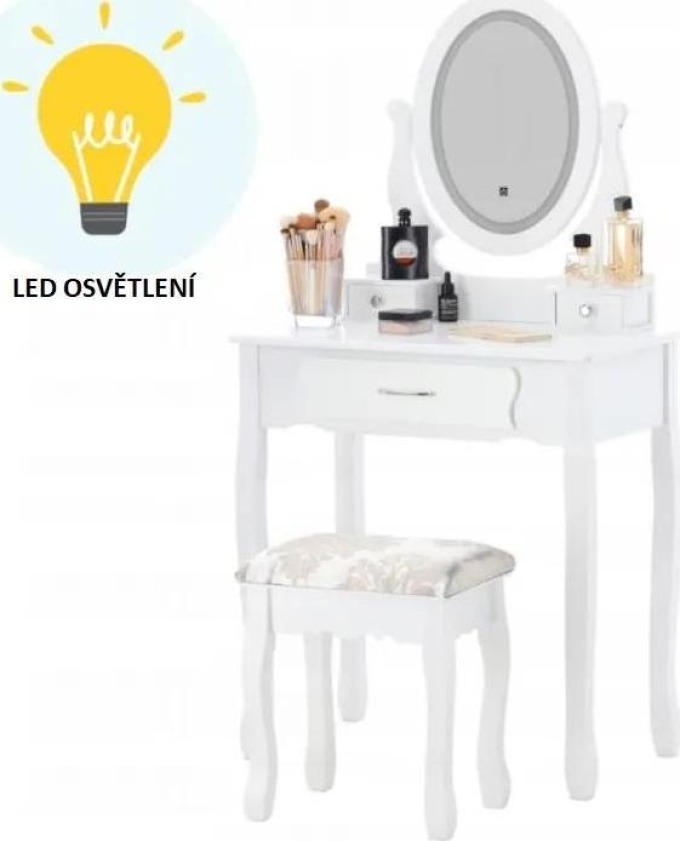 Toaletní stolek Klasik Wavy s LED osvětlením