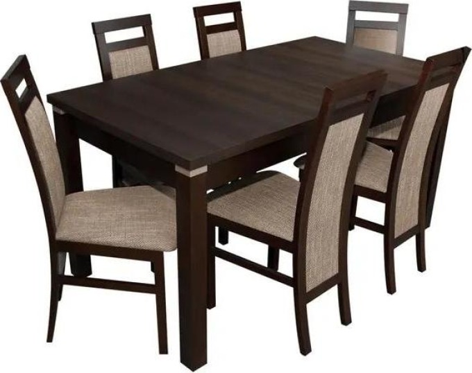 Jídelní set pro 6 osob - RK025, Barva dřeva: wenge, Potah: ekokůže Soft 018