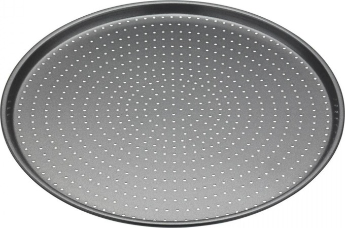 Kitchen Craft Kulatý plech na pečení Pizza Tray ⌀ 32 cm, šedá barva, kov