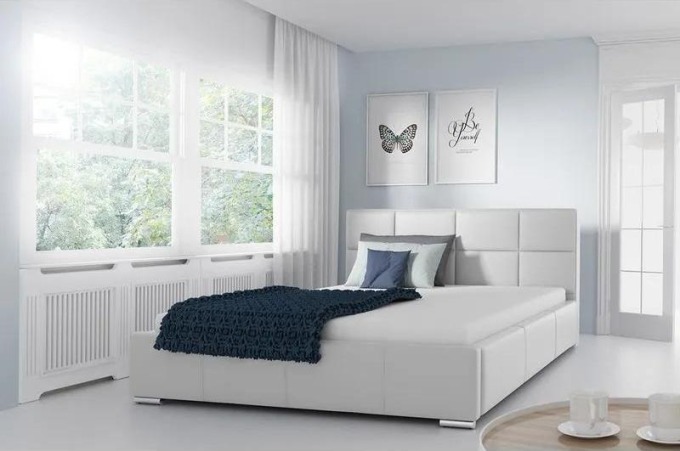 Čalouněná postel Alita, Rozměr postele: 160x200, Barva:: ekokůže Soft 017 (bílá)