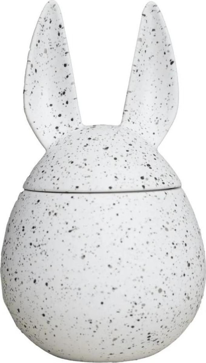 DBKD Velikonoční dóza Eating Rabbit White Dot - small, bílá barva, keramika