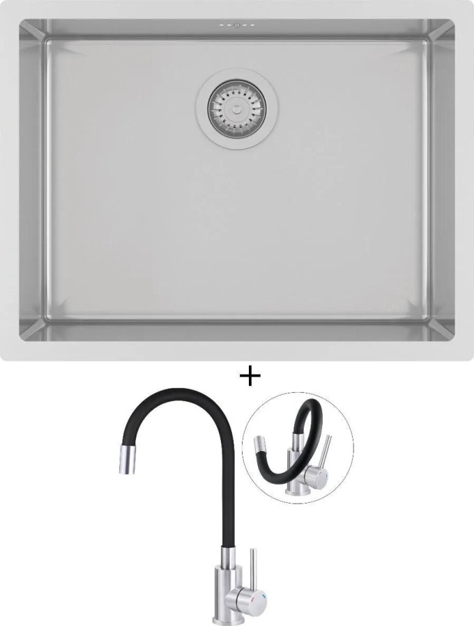 SET Aquastone ELEGANT 110-54 nerez kartáčovaný + Deante NEO LUNO BOC B720 nerez