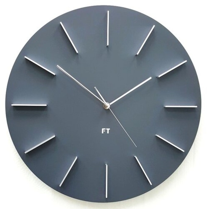 Future Time FT2010GY Round grey Designové nástěnné hodiny, pr. 40 cm