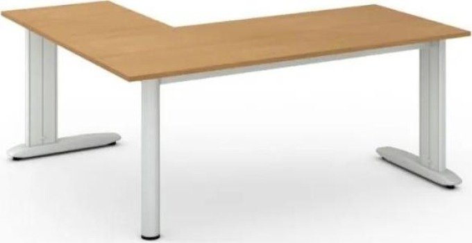 Rohový kancelářský psací stůl PRIMO FLEXIBLE 1800 x 1600 mm, buk