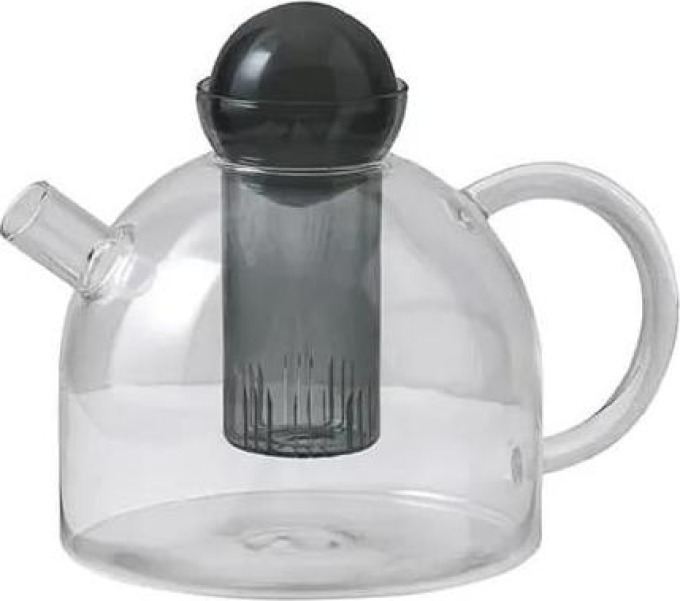 ferm LIVING Konvice z foukaného skla Still 1,25 l, zelená barva, čirá barva, sklo