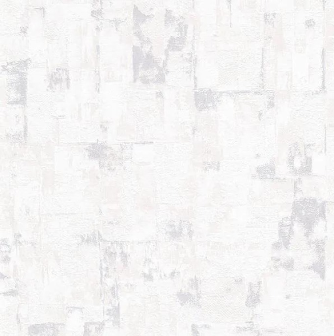 Vliesové tapety na zeď s krémově bílým stěrkovaným vzorem a stříbrnými odlesky