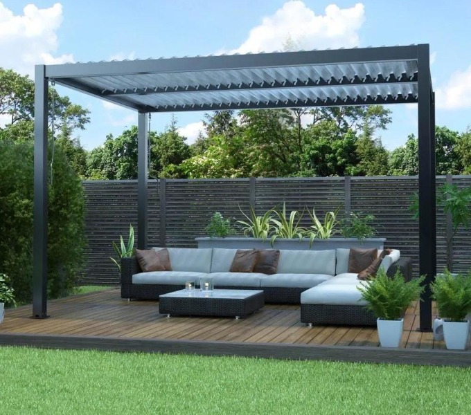 Hliníková bioklimatická pergola s lamelami 4 x 3 M