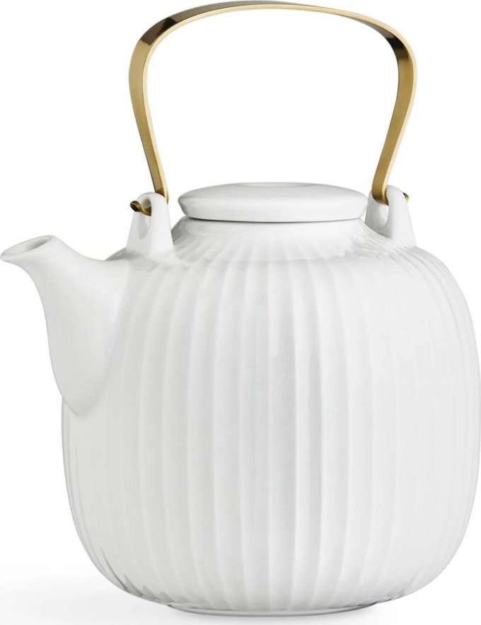 KÄHLER Porcelánová čajová konvice Hammershøi White 1,2 l, bílá barva, porcelán