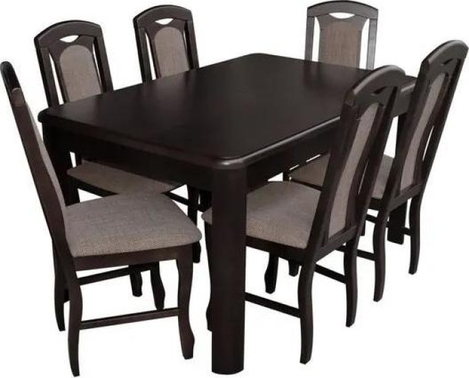 Jídelní set pro 6 osob - RK001, Barva dřeva: wenge, Potah: Lawa 02