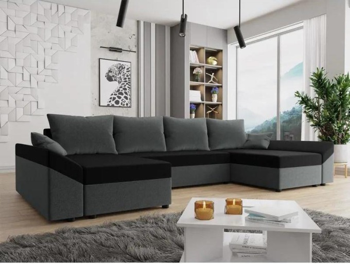 Moderní rohová pohovka Peltata U Lux, Barva: Paros 06 + Kronos 07