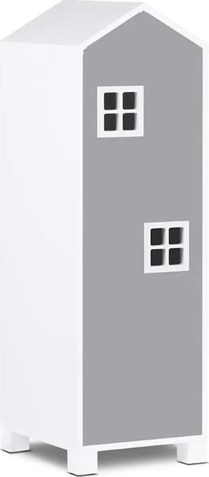 Vingo Dětská skříň domeček, šedá - 126 cm