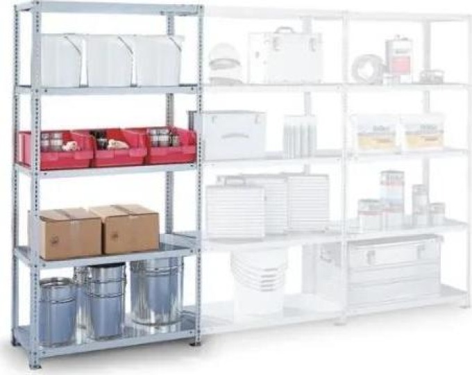 META Policový regál FIX, 230 kg, 3000 x 1000 x 500 mm, přídavný regál