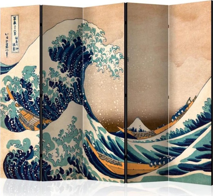 Paraván - Hokusai: Velká vlna u Kanagawy (reprodukce) II 225x172